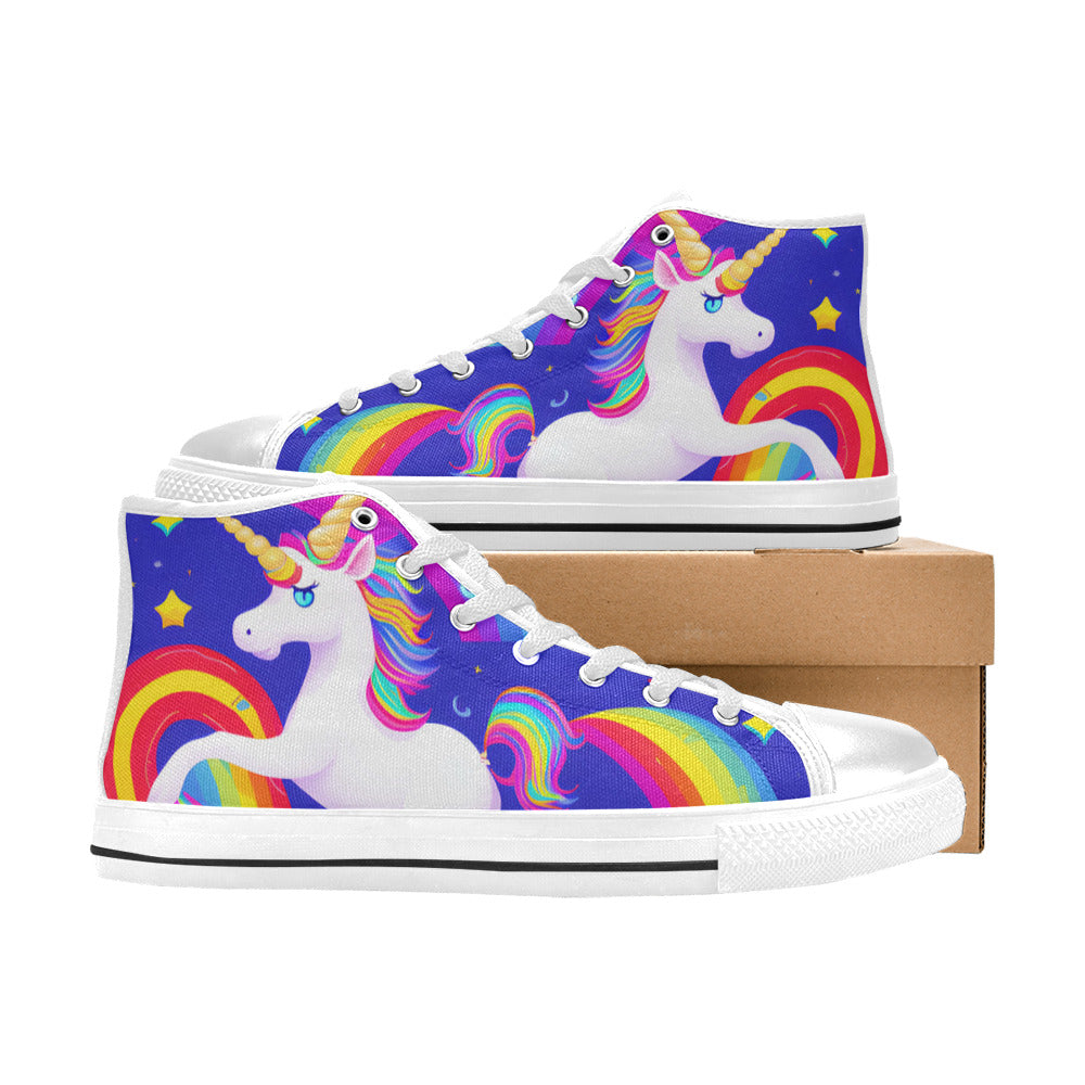 MEN'S Unicorn Rainbow Art Men’S High Top Canvas Dark Academia Shoes