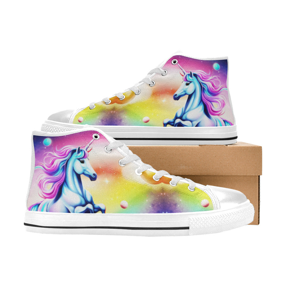 MEN'S Unicorn Art Men’S High Top Canvas Wallpaper Art Custom Sneakers