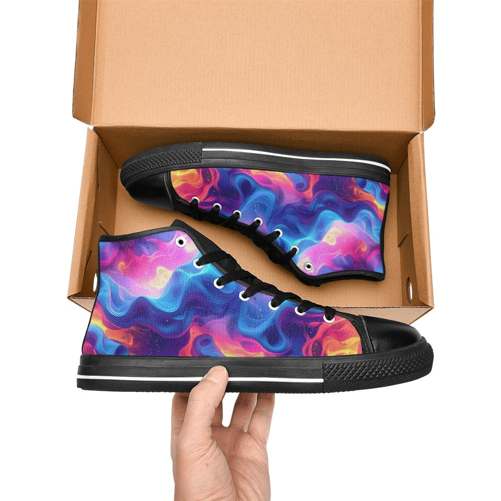 MEN'S Ethereal Camo Design 2 High Top Canvas Cottagecore Custom Sneakers