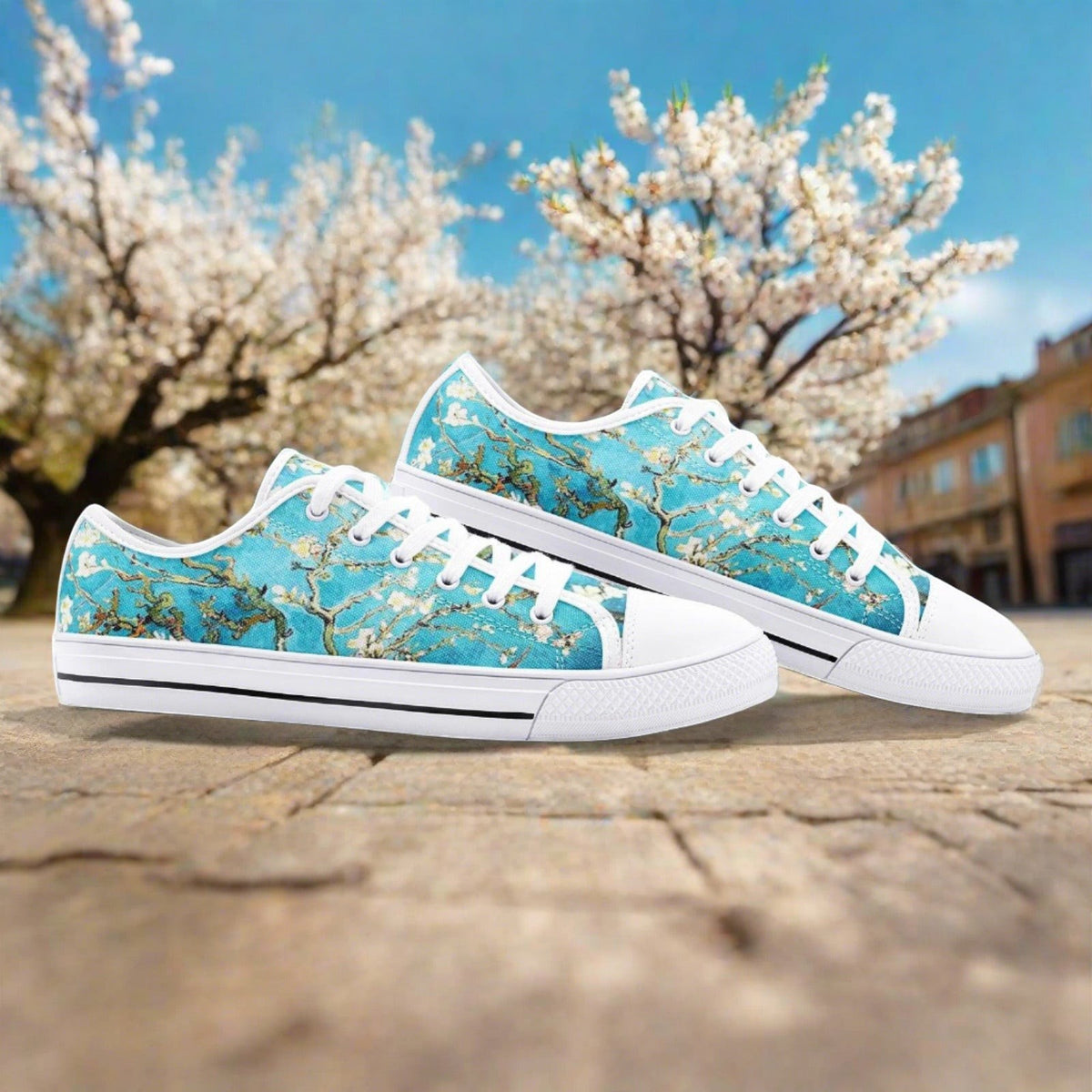 "Almond Blossoms" by Vi | ® Custom Sneakers 2 | Unisex | Freaky Shoes®