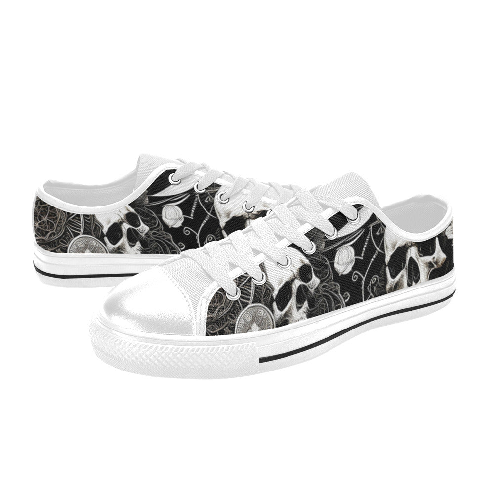 MEN'S Skulls Love Canvas Neon Fantasy Custom Sneakers
