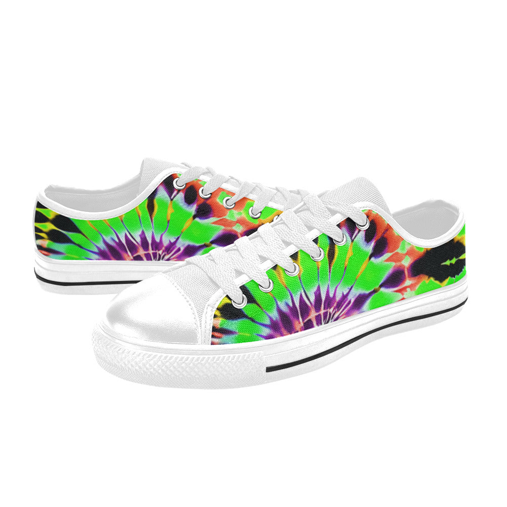 WOMEN'S Cc Tie Dye Art Canvas Neon Fantasy Custom Sneakers