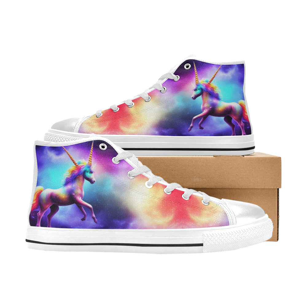 WOMEN'S Unicorn Galaxy High Top Canvas Grunge Sneakers