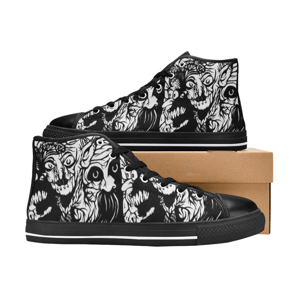 WOMEN'S Darkness High Top Canvas Neon Fantasy Custom Shoes