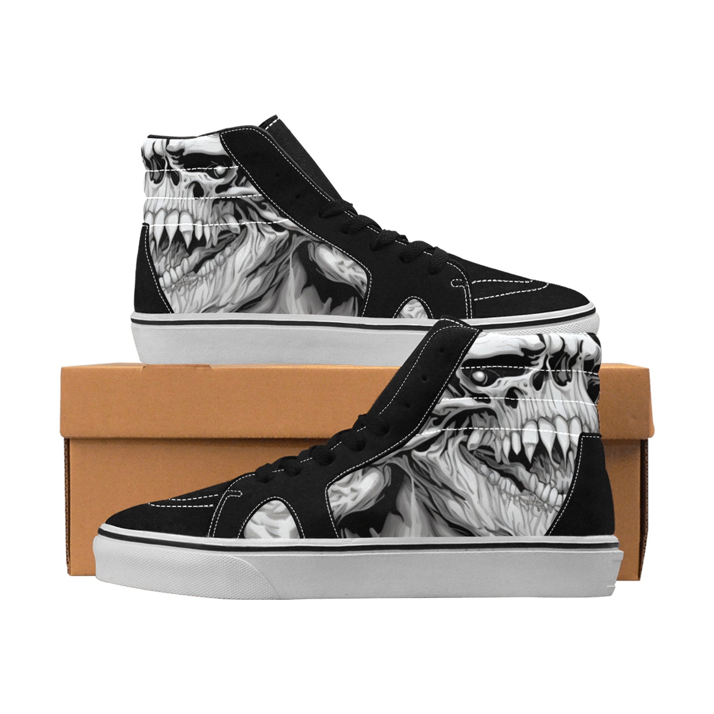 WOMEN'S Horror Comic Book Art High Top Skateboarding Grunge Sneakers
