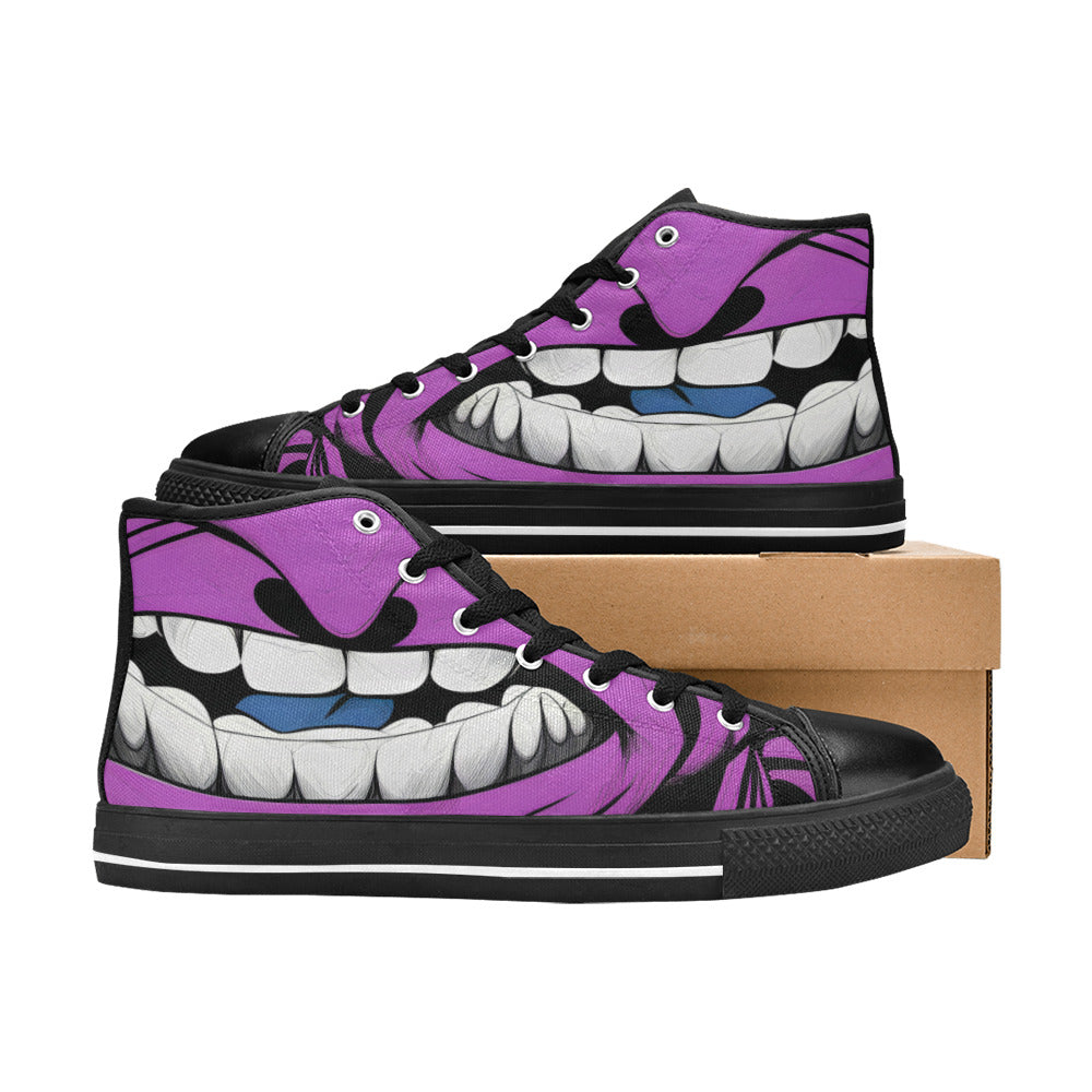 MEN'S Cc Grape Attack Art High Top Canvas Grunge Custom Shoes