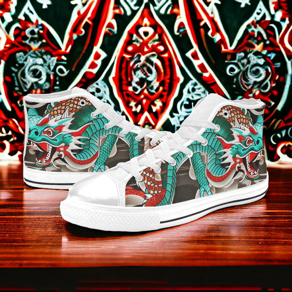 Peacock Pink Cream Wearable WOMEN Bold Art - Freaky Shoes | Custom Art Sneakers