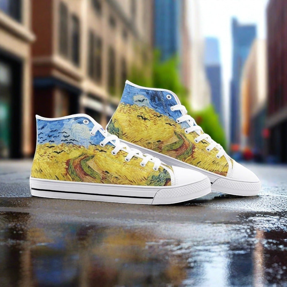 "Wheatfield with Crows" by Vi Custom Sneakers | Unisex | Freaky Shoes®