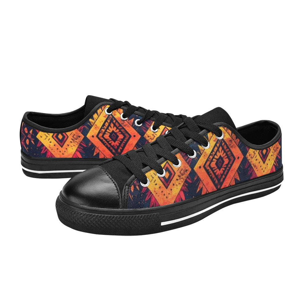 Wild Tribal Ripple 2 Men's Low Top Canvas Shoes