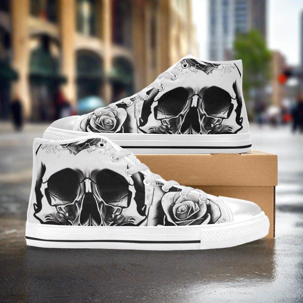 Wolf Red Gold Custom MEN Bold Art - Freaky Shoes | Custom Art Sneakers