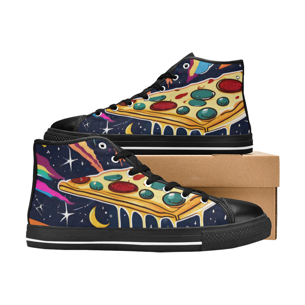 MEN'S Pizza Space 4 Men’S High Top Canvas Dark Academia Custom Shoes