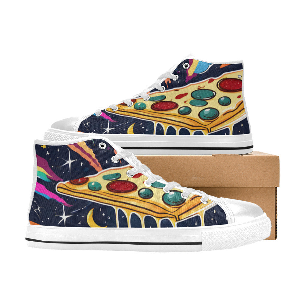 WOMEN'S Pizza Space 4 High Top Canvas Cottagecore Shoes