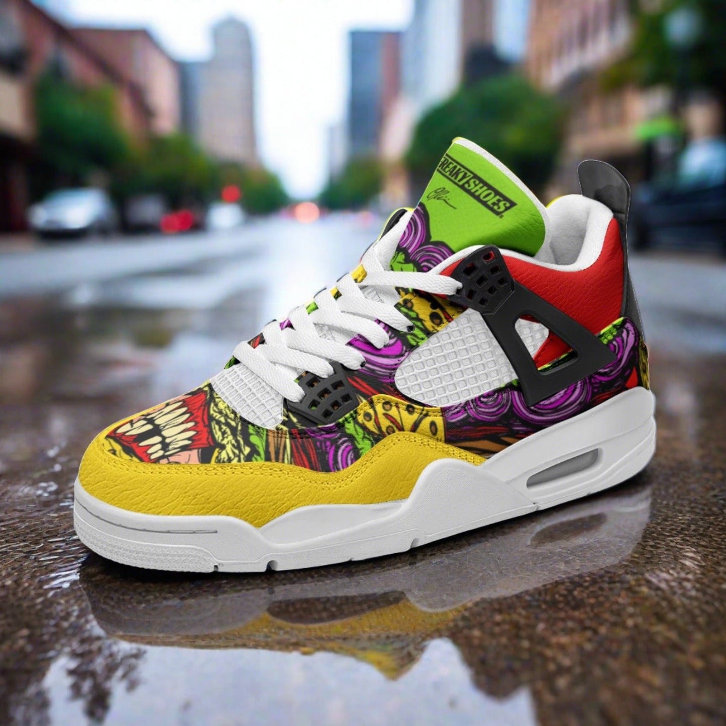 Koi Purple Teal Custom Bold Art - Freaky Shoes | Custom Art Sneakers