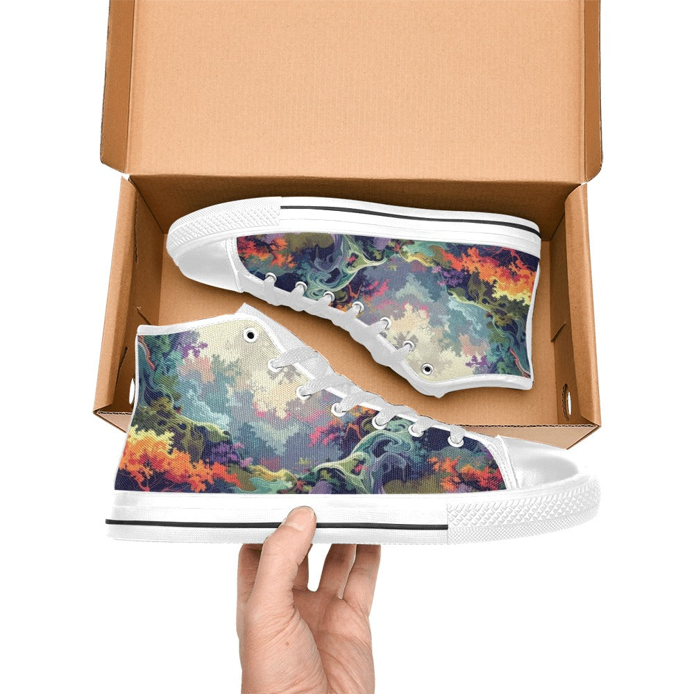 Camo Design 1 Kids' High Top Canvas Shoes