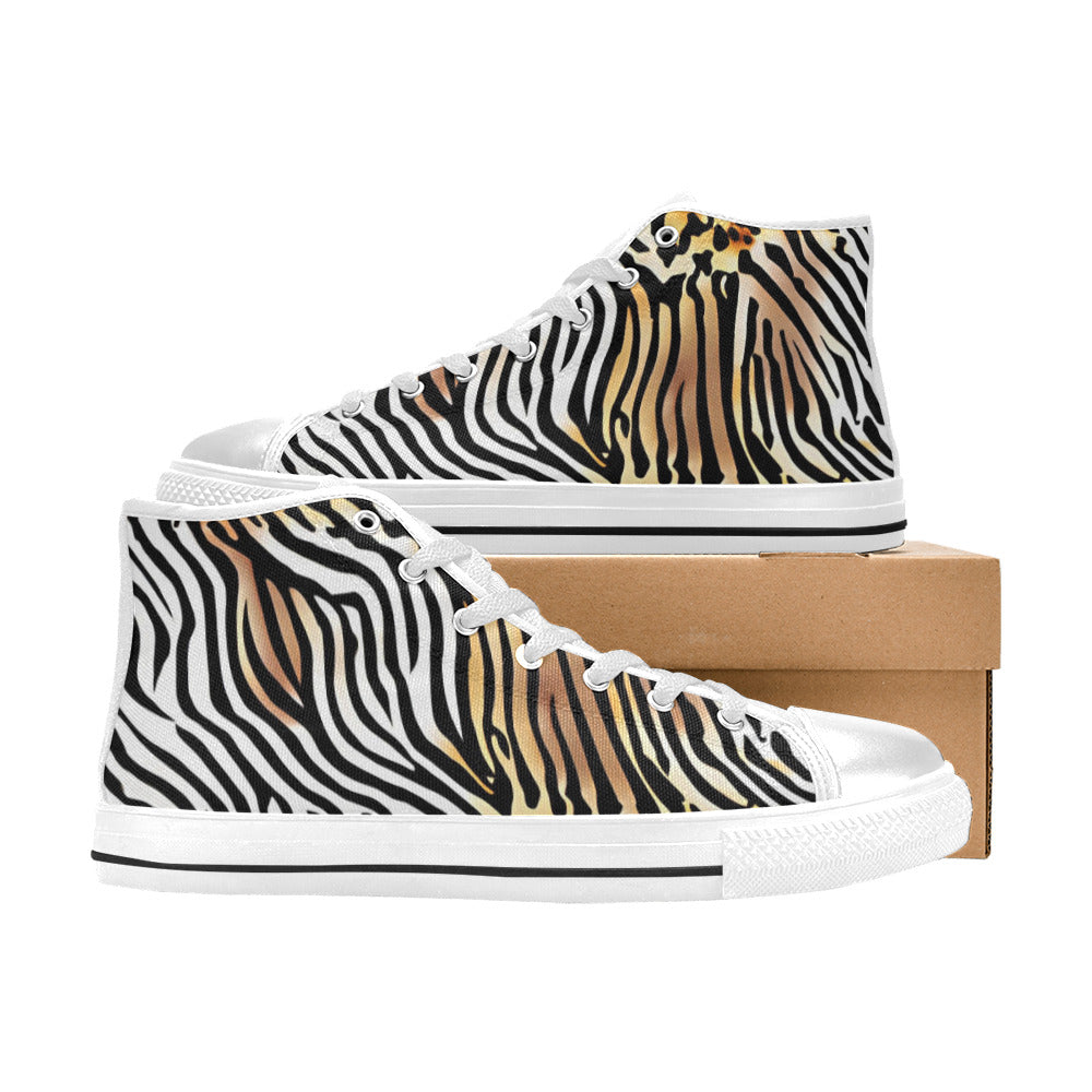 MEN'S Animal Print Art Men’S High Top Canvas Cottagecore Custom Sneakers