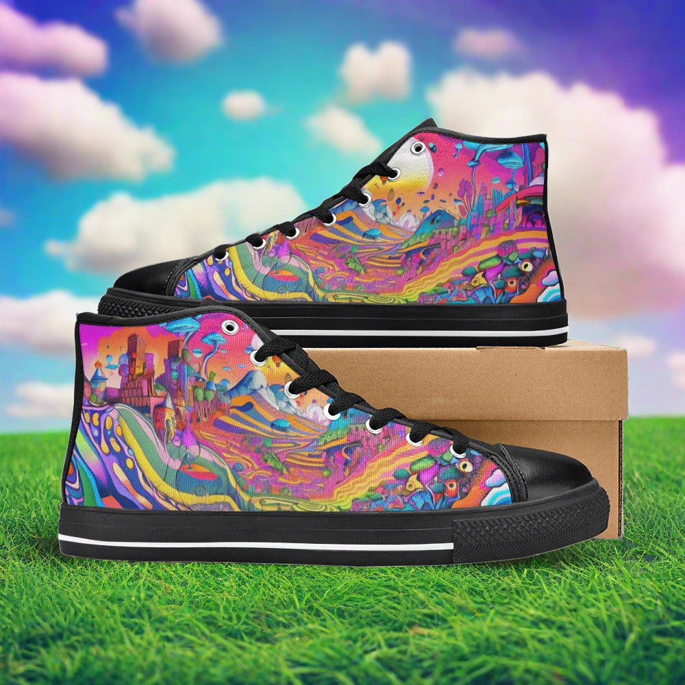 Mermaid Amber Gold Custom MEN Bold Art - Freaky Shoes | Custom Art Sneakers