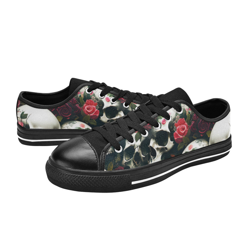 MEN'S Rose Skulls Dark 5 Canvas Dark Academia Custom Sneakers