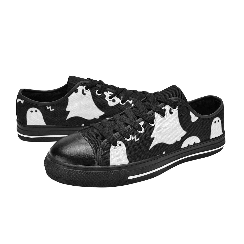 WOMEN'S Boo Halloween Ghosts Canvas Grunge Shoes