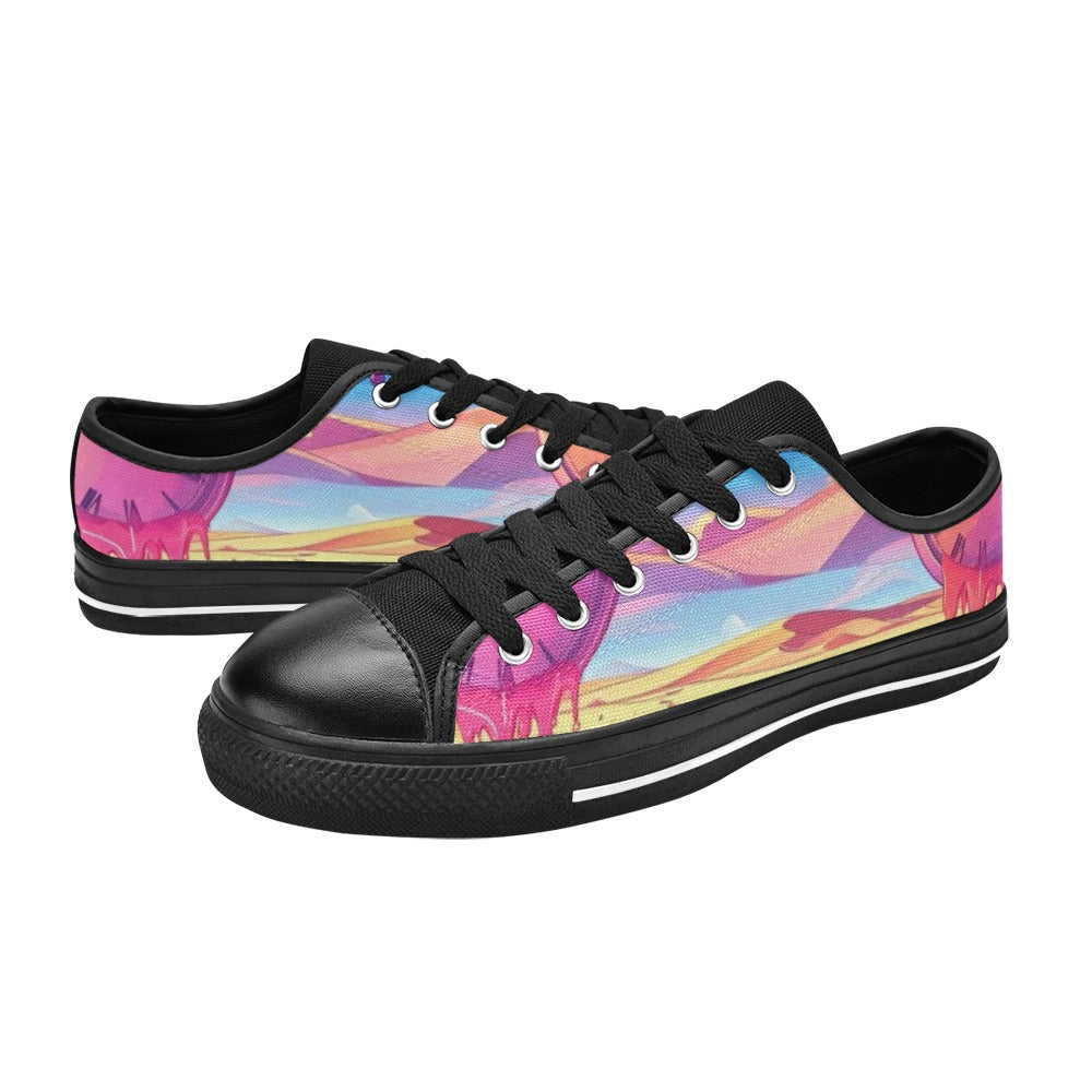 MEN'S Surrealist Dreamscape Pattern, Melting Canvas Vivid Custom Shoes