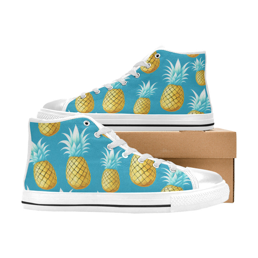 WOMEN'S Cool Pineapples High Top Canvas Surreal Custom Shoes