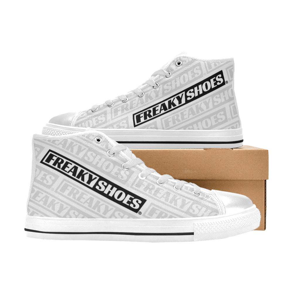 MEN'S Freaky Shoes Logo Print High Top Canvas Vivid Sneakers