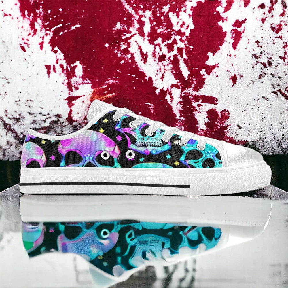 Cherry Blossom Red Gold Vivid MEN Bold Art - Freaky Shoes | Custom Art Sneakers