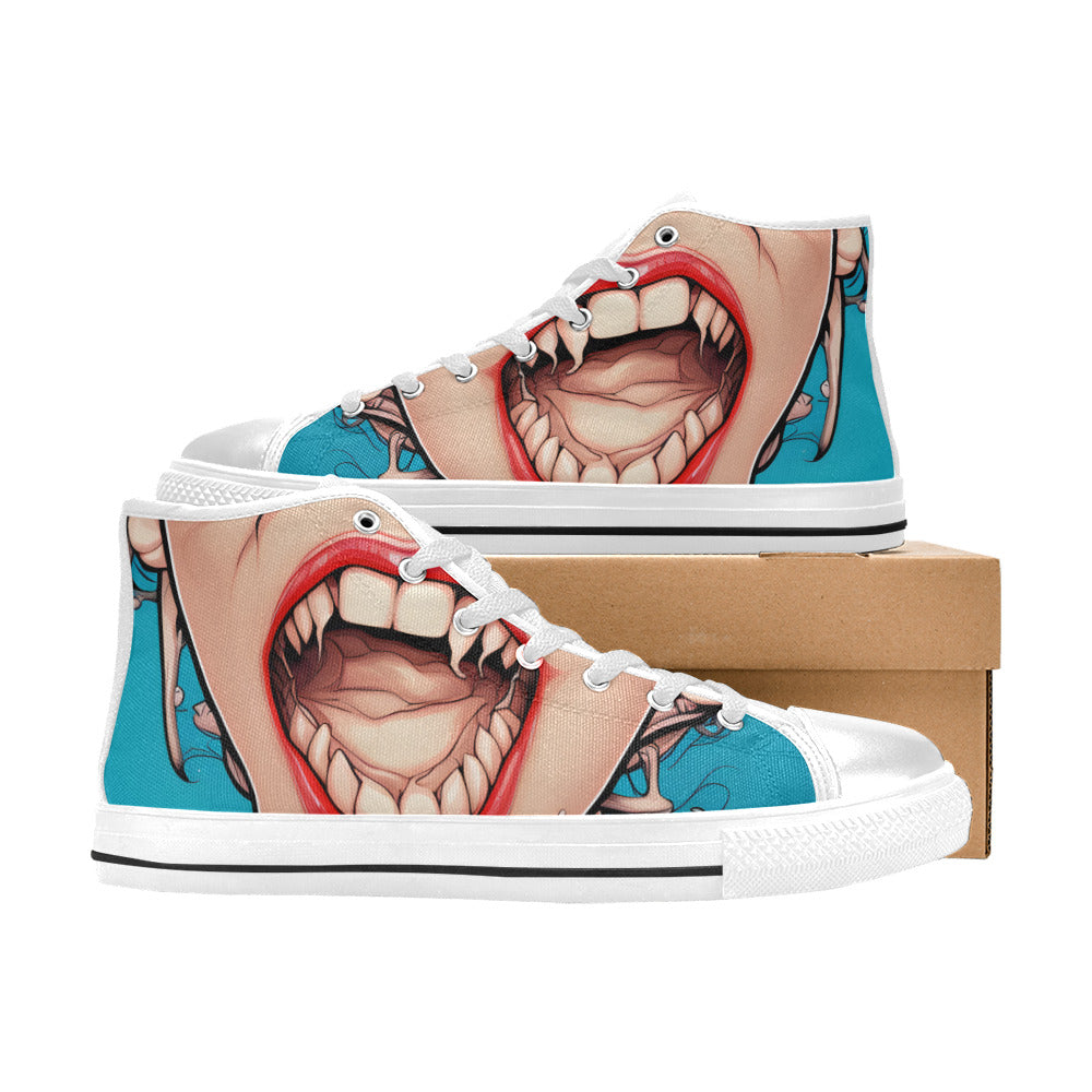 MEN'S Cc Mouthy Art Men’S High Top Canvas Neon Fantasy Sneakers