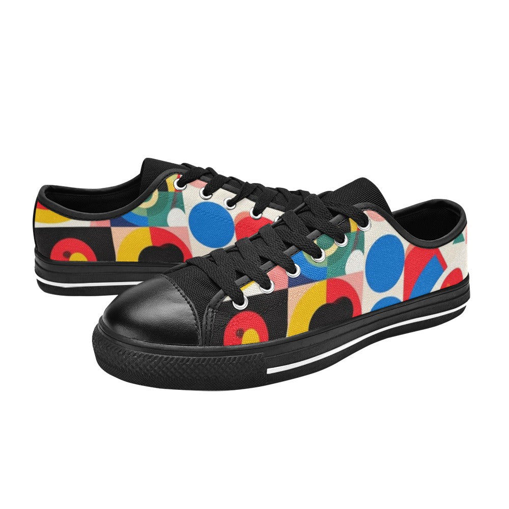 MEN'S 1960S Mod Cartoon Art Canvas Vibrant Chaos Custom Sneakers