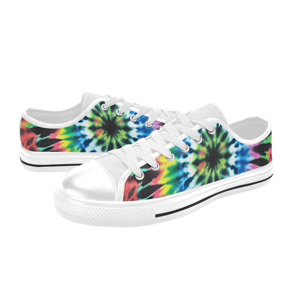 MEN'S Cc Tie Dye Art Canvas Vibrant Chaos Custom Shoes