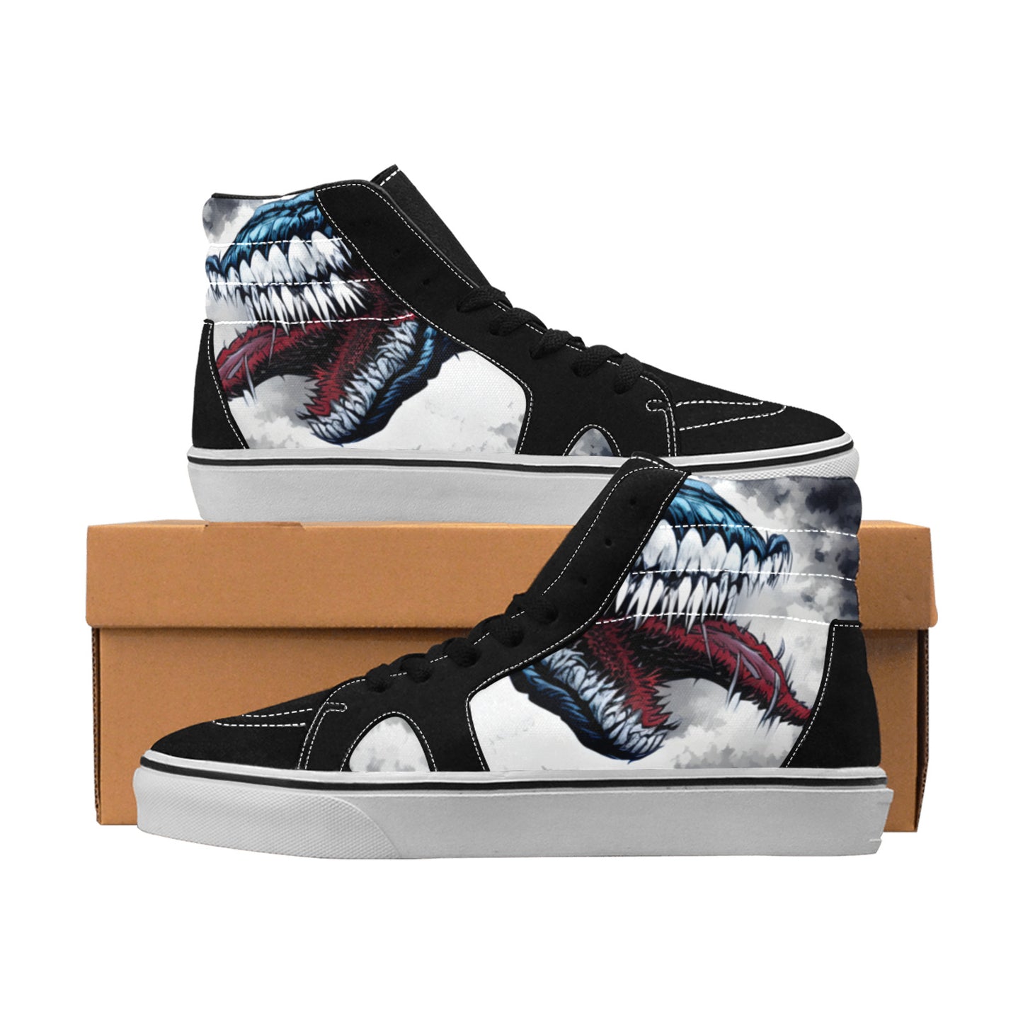 WOMEN'S Demon Art Long Teeth High Top Skateboarding Aesthetic Shoes