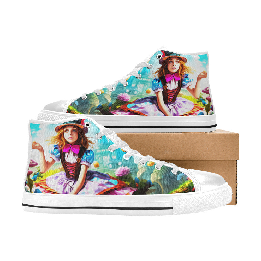 MEN'S Creepy Wonderland Model Art High Top Canvas Surreal Sneakers