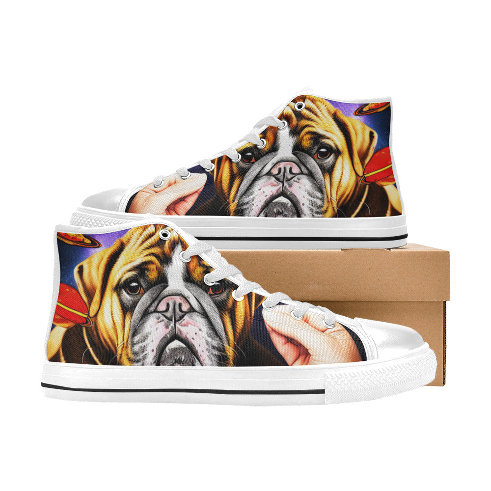 WOMEN'S Space Dog 2 High Top Canvas Surreal Custom Shoes