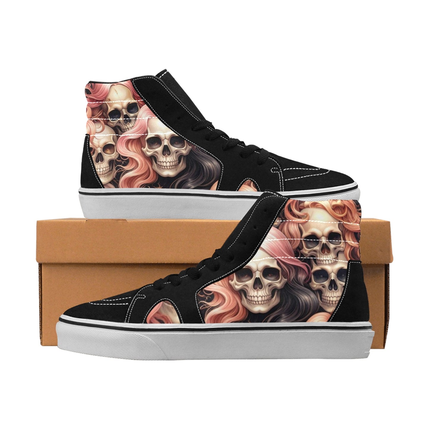 WOMEN'S Dark Feminine Flowing Hair High Top Skateboarding Aesthetic Shoes