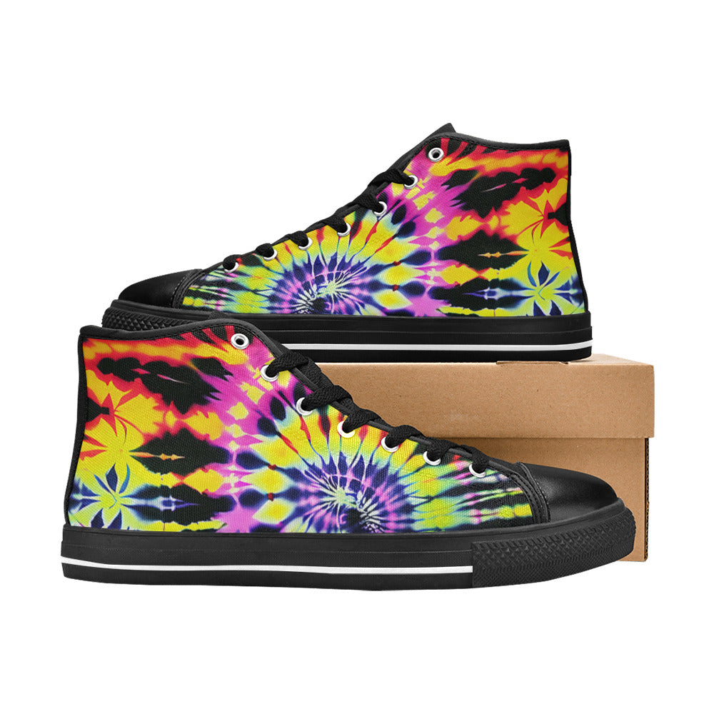 MEN'S Cc Tie Dye Art High Top Canvas Dark Academia Custom Sneakers