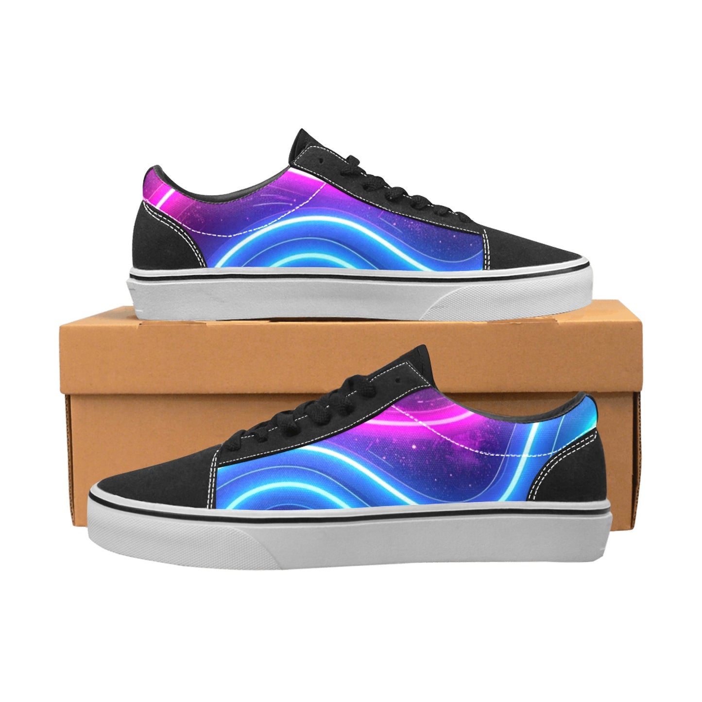 MEN'S 1980S Neon Cartoon Art Low Top Skateboarding Grunge Custom Sneakers