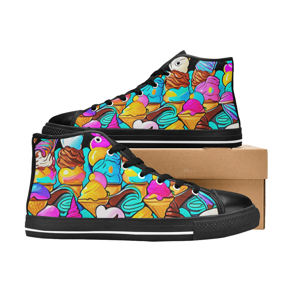 WOMEN'S Ice Cream Ice Cream High Top Canvas Neon Fantasy Shoes