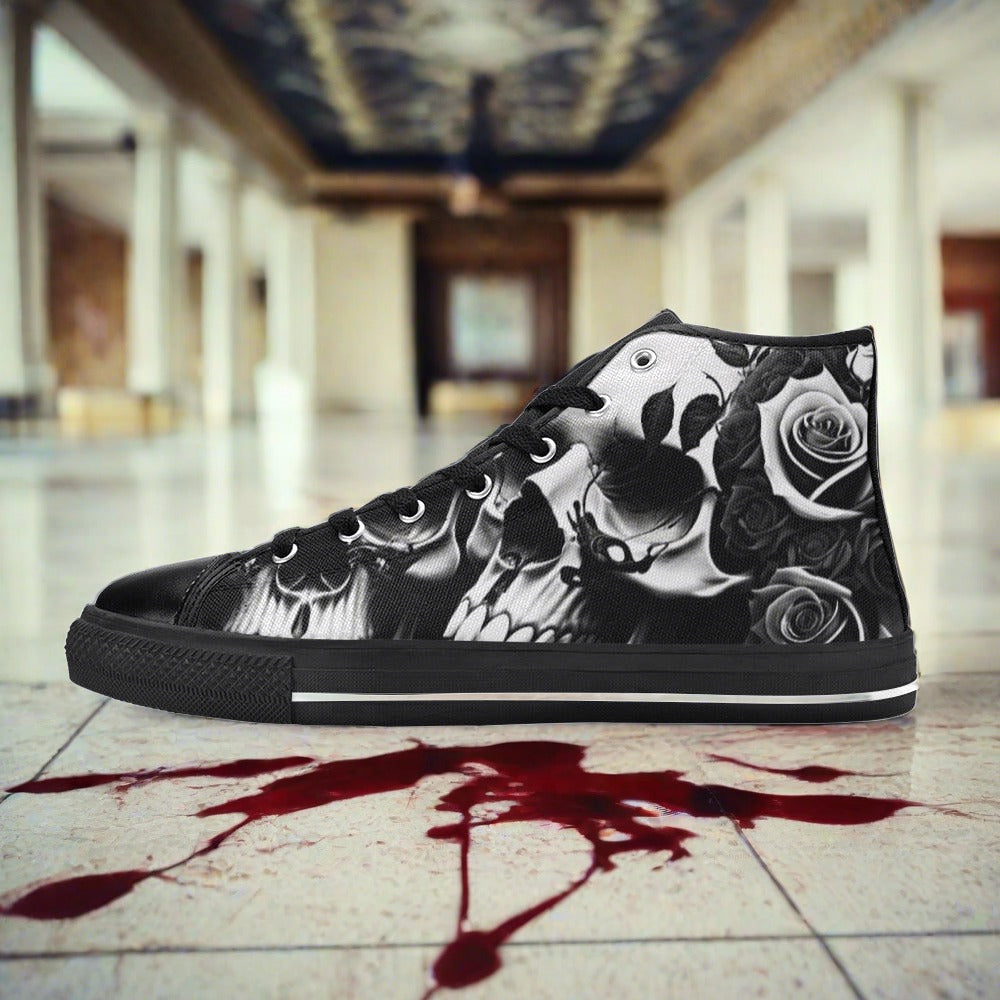 Grey Skulls & Roses Women - Freaky Shoes®