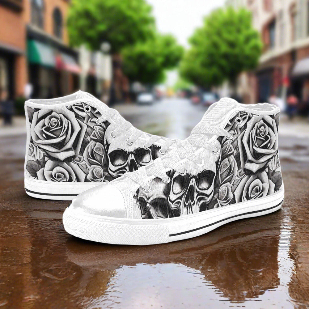 Wolf Blue Gold Custom WOMEN Bold Art - Freaky Shoes | Custom Art Sneakers