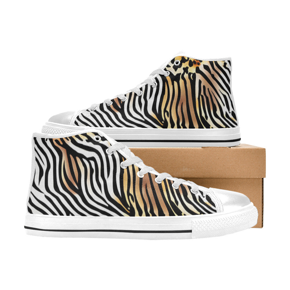 WOMEN'S Animal Print Art High Top Canvas Grunge Shoes