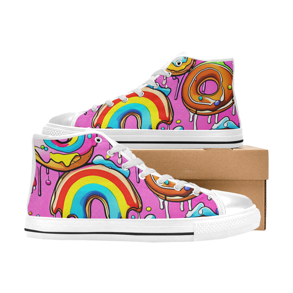 MEN'S Dripping Frosting From Rainbow High Top Canvas Neon Fantasy Custom Shoes