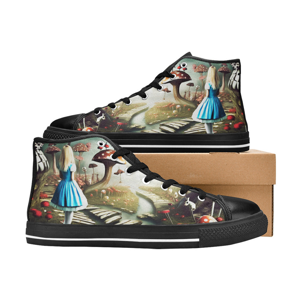 MEN'S Trippy Acid Art Creepy High Top Canvas Neon Fantasy Sneakers