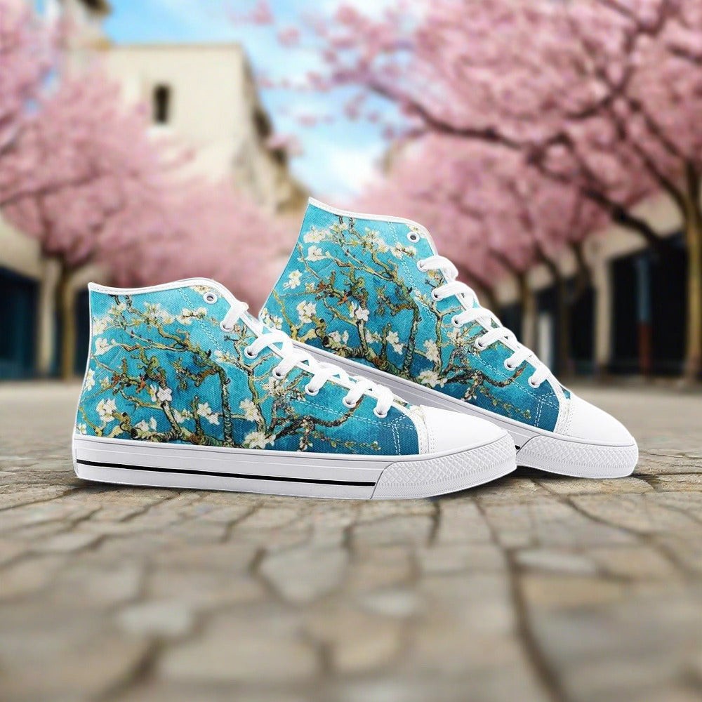 "Almond Blossoms" by Vincent Custom Sneakers | Unisex | Freaky Shoes®