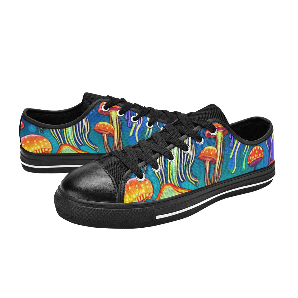 WOMEN'S Jellyfish Vibrant Mushroom Art Canvas Dreamcore Shoes