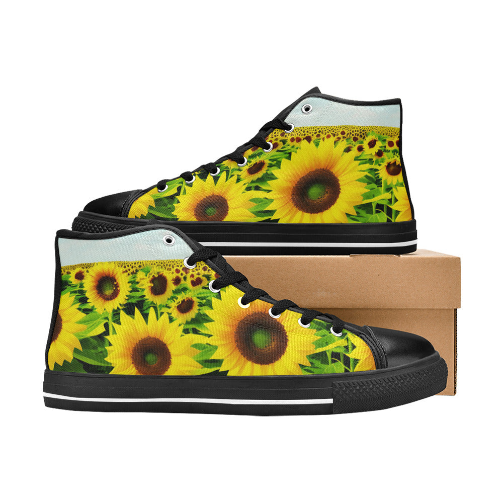 MEN'S Sunflowers Art 4 Men’S High Top Canvas Vibrant Chaos Shoes