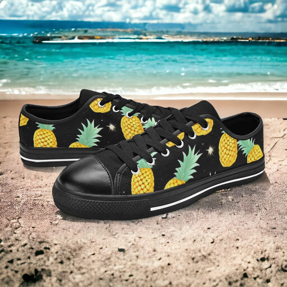 Jellyfish Orange Black Handmade MEN Bold Art - Freaky Shoes | Custom Art Sneakers