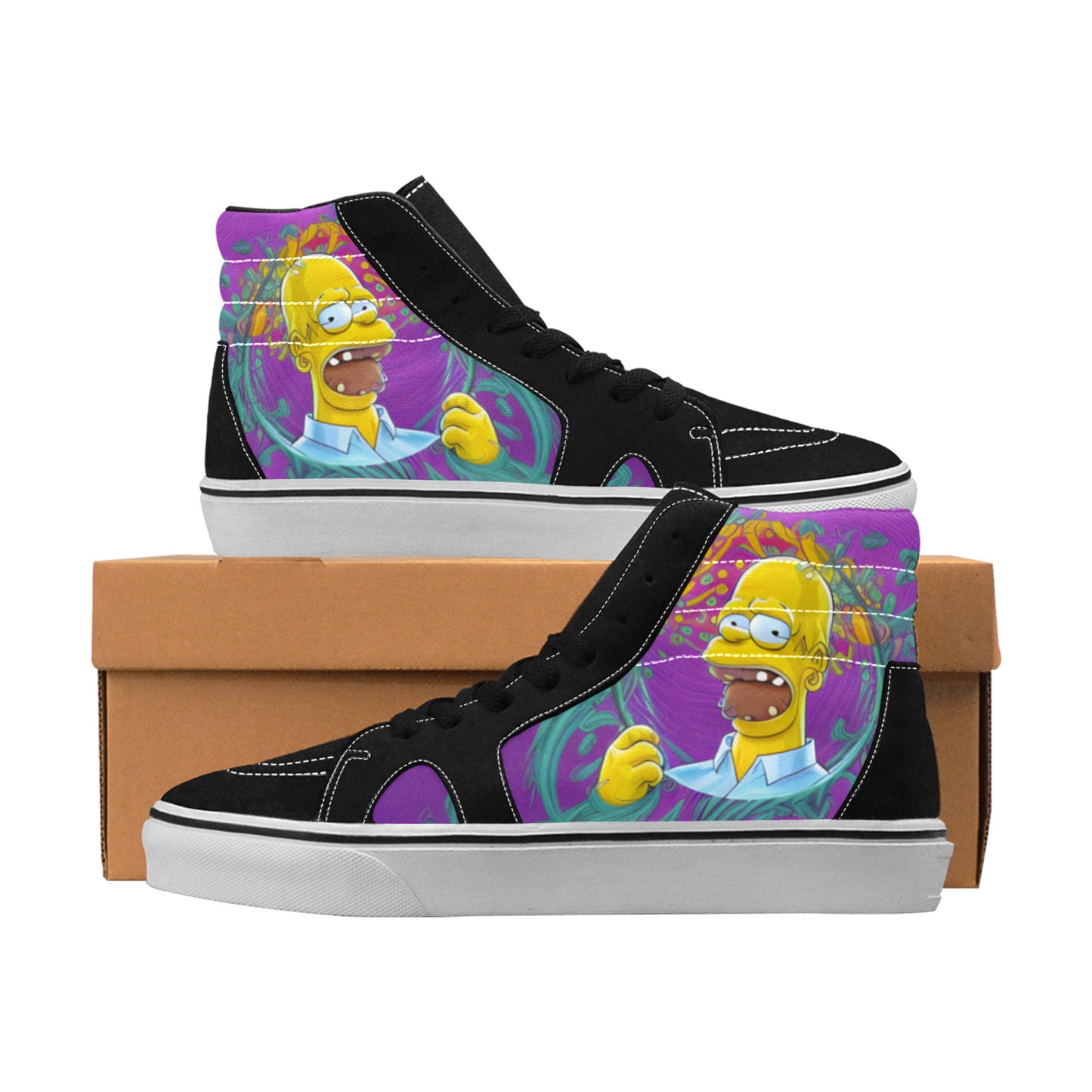 WOMEN'S Homie Trippy Character Art High Top Skateboarding Cottagecore Sneakers