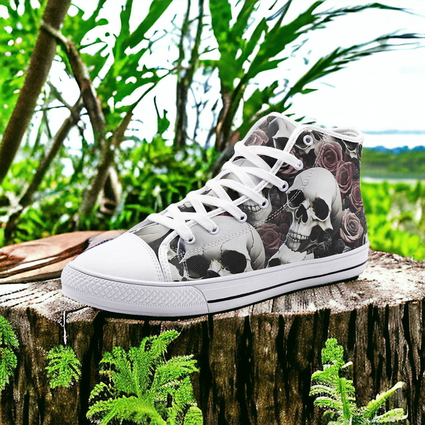 Cherry Blossom Neon Electric Vivid Bold Art - Freaky Shoes | Custom Art Sneakers
