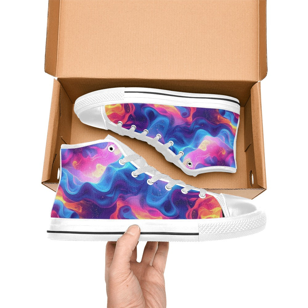 MEN'S Ethereal Camo Design 2 High Top Canvas Grunge Custom Sneakers