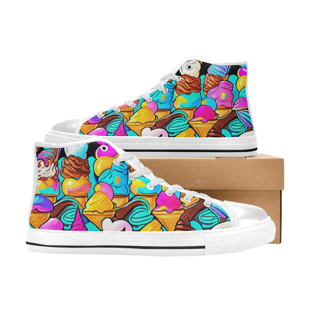 WOMEN'S Ice Cream Ice Cream High Top Canvas Y2K Sneakers