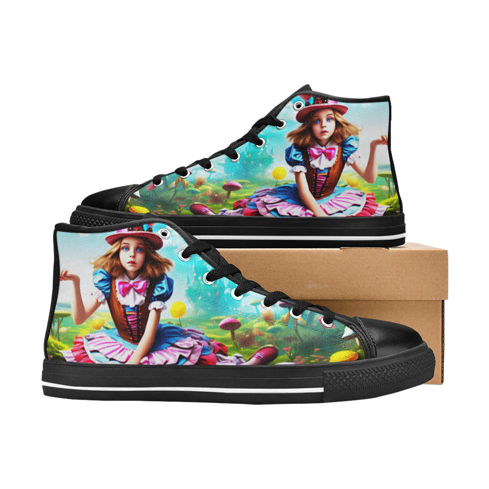 WOMEN'S Acid Creepy Wonderland Psychedelic High Top Canvas Dreamcore Shoes